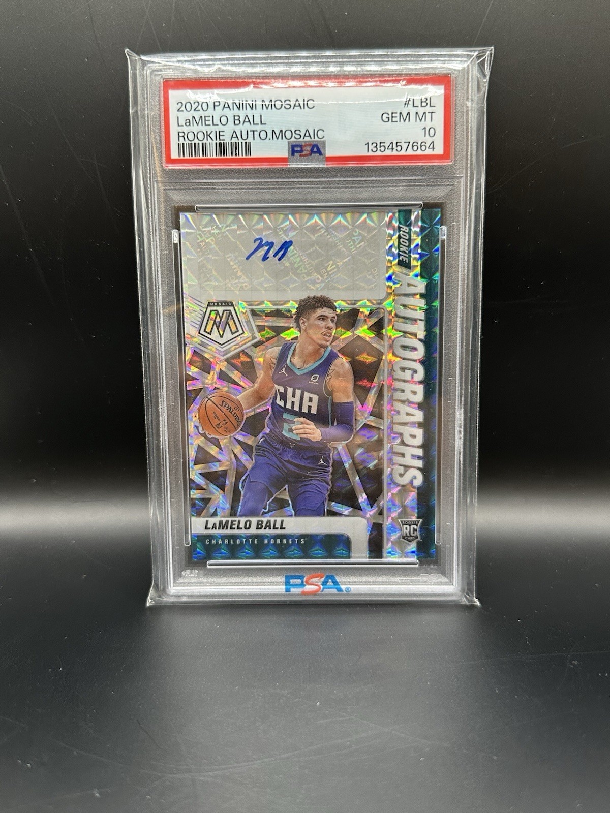 2020-21 Panini Mosaic Rookie Lamelo Ball #RA-LBL PSA 10 GEM MT Auto RC