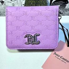 Juicy Couture That Bling Small Zip Around Wallet Violet Tulle NWT