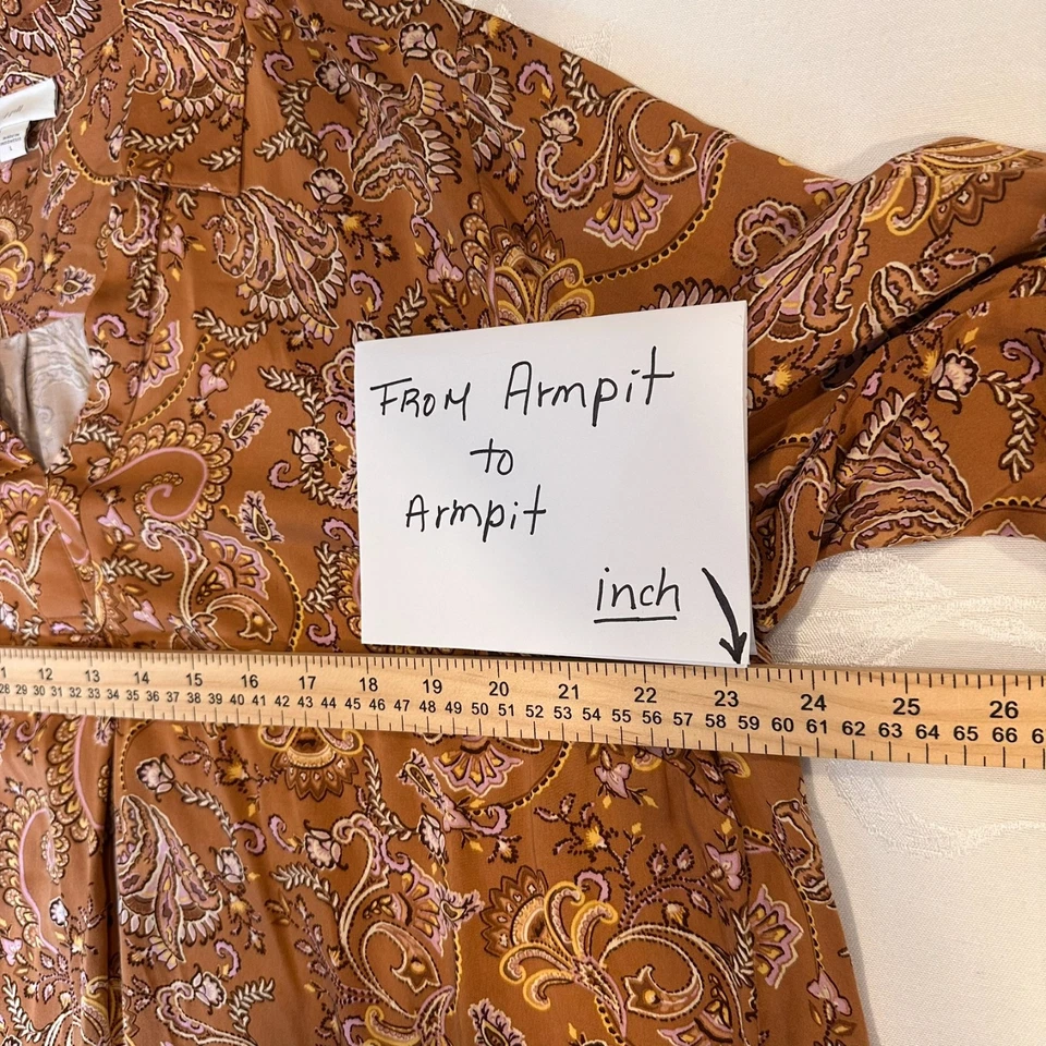 Top túnica de cachemira marrón manga larga viscosa Jill para mujer talla (L) Foto 4 de 4