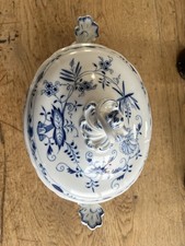 Meissen Zwiebelmuster Terrine mit Deckel Porzellan Suppenterrine