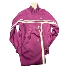 Nike Vtg Y2K Women's XL 16-18 Purple Tracksuit Windbreaker Jacket Pants Set