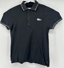 Lacoste Short Sleeve Polo Shirt Large Logo Black Men  s Size 3 US Small