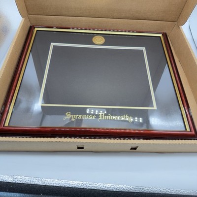 Syracuse University 11" w x 8.5" h Diploma Frame, Gold Embossed Cherry Frame