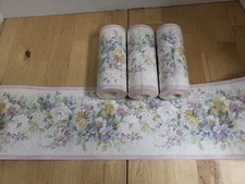 3 ROLLS SEALED Decoration Wallpaper !! BORDER !! Floral Brewster MADE IN ITALY