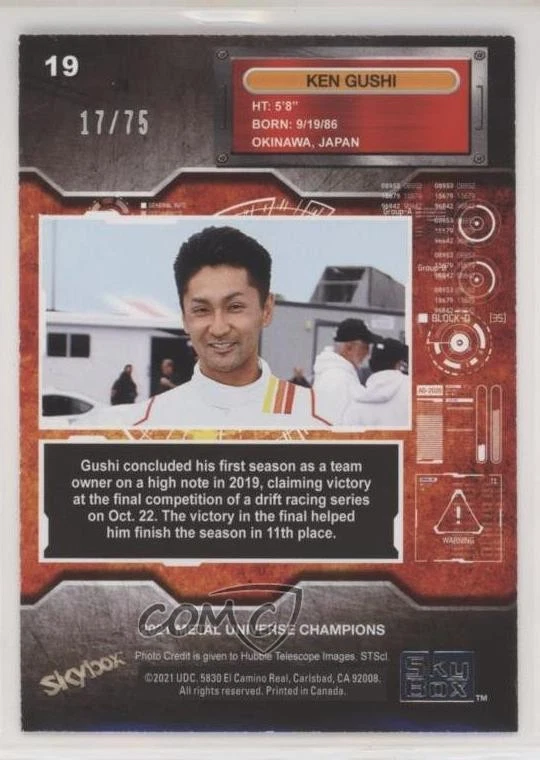 2021 Skybox Metal Universe Champions PMG Pink /75 Ken Gushi #19 - Image 2 of 2