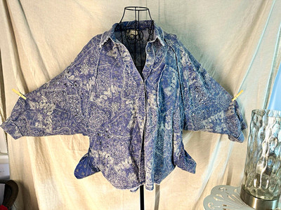 Oli & Hali Women s oversized S Blue/White Paisley w/pockets