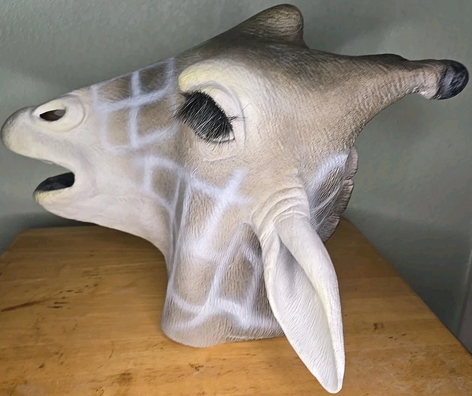 Giraffe Mask Jungle Safari Animal Fancy Dress Halloween Adult Costume Accessory - Image 4 of 4