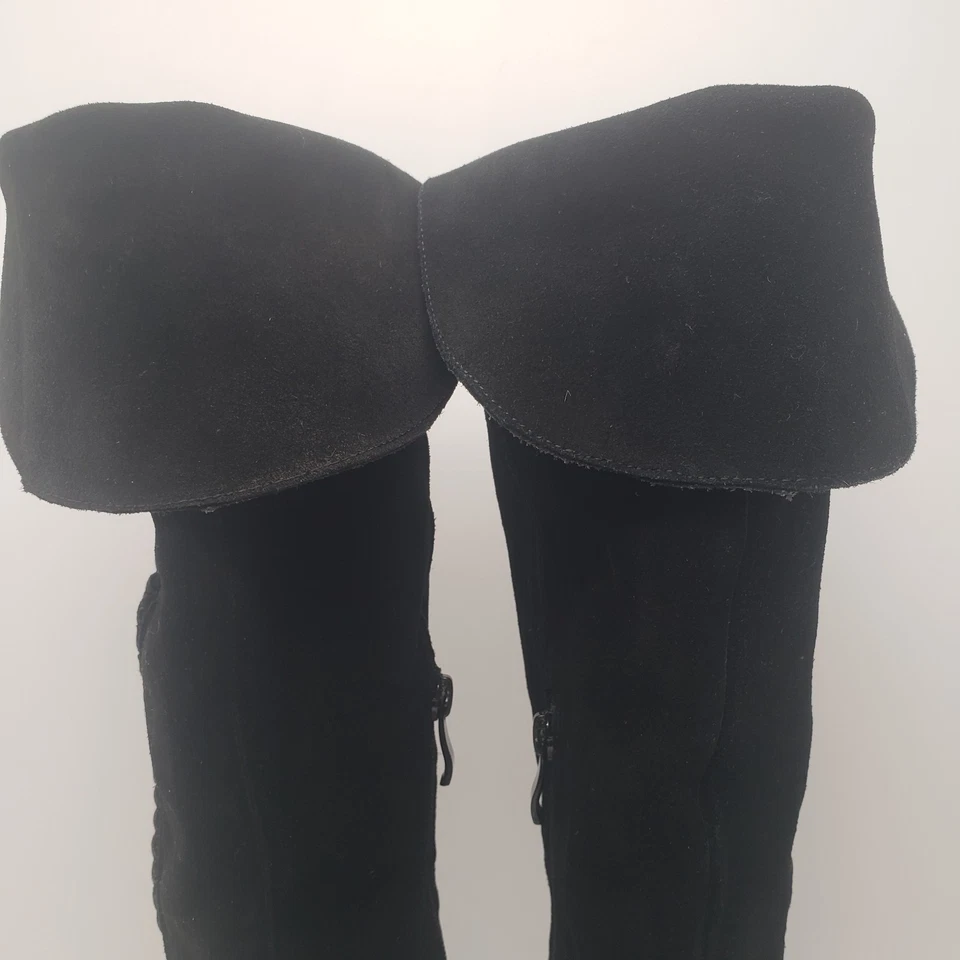 Sbicca Spokane Vtg Collection Knee High Black Suede Leather Riding Boots Women 6 - Image 4 of 4