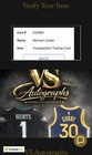 Michael Jordan Signed Autograph Card With Coa  — photo 5