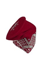Red Beaded Fila Hat  Nigerian Velvet Cap  African Men Wedding Traditional Gubi