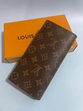 Louis Vuitton Monogram Porte feiulle Brazza Long Wallet Purse Brown w/box