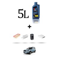 Hoffcar Set Service 4 Filter Und 5L ÖL FüR Skoda Yeti (5L) 1.8 TSI 118Kw Von 2