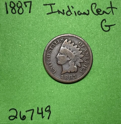 1887 Indian Head Cent / Penny 1c GD Good