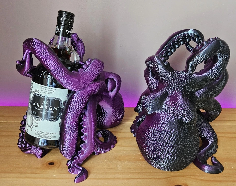 1X Kraken 700ml Rum Bottle Holder Stand Purple to Black - Image 2 of 4