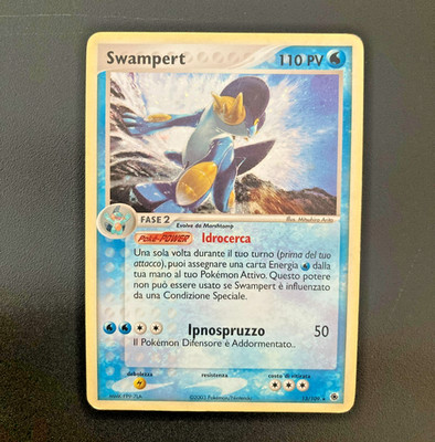 Pokemon Karte Swampert Holo 13/109 EX Rubin & Saphir DEU Italienisch Good GD
