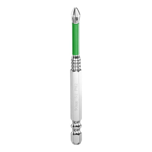 "Anti-Slip Phillips Screwdriver Bit PH2 1/4\" Hex Shank Magnetic Green FüR Marke"-image