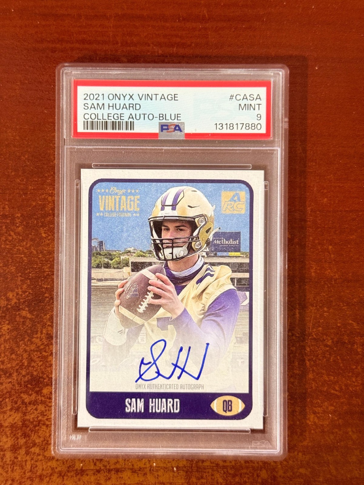 2021 Onyx Vintage Sam Huard Blue Auto /400 #CASA PSA 9 POP 1 None Higher