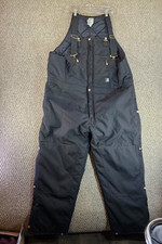 Carhartt R33 Overalls Mens 50x32 Chest to Waist Zip / Leg Zips Black Insulated