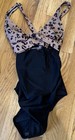 Cupshe Women's Leopard Print Cross Back Ruched One Piece Swimsuit Size Small