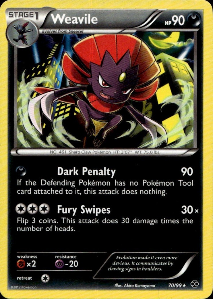 Weavile 70/99 Rare Next Destinies Pokemon Lightly Played