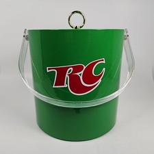 De colección Royal Crown RC Cola Verde Cubo de Hielo Enfriador con Mango y Tapa Verde