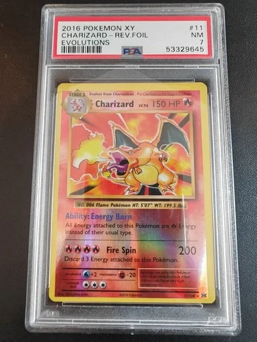 Pokémon TCG XY Evolutions Charizard Reverse Holo PSA 7 Near Mint