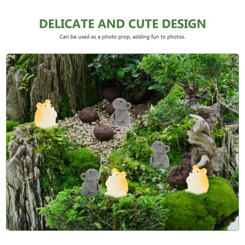 12 Piezas Mini Adornos Animales Modelo Hámster Tema Creativo Decoración - Imagen 3 de 12