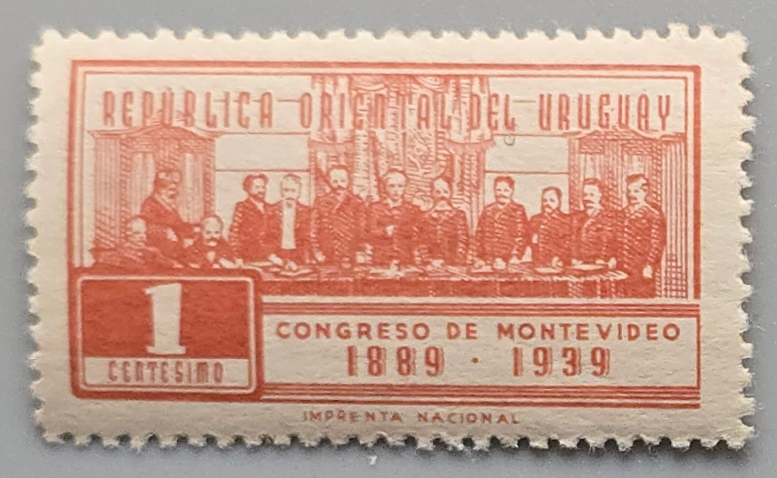 Uruguay 1939 1c Congress of Montevideo Stamp 1889–1939 Mint Hinged