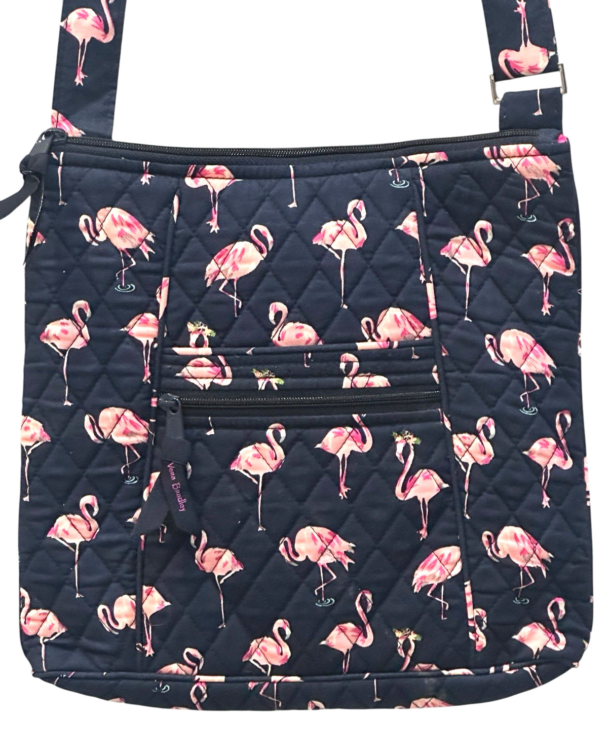 Vera Bradley Pink Flamingo Crossbody Purse Fiesta Hipster Navy Women’s Handbag