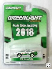 1/64 Miniature Car 1970 Datsun 240Z GreenLight Racing Team 2018 Show White Green