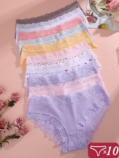 10-Pack women's cotton underwear lace underwear comfortable breathable intimates