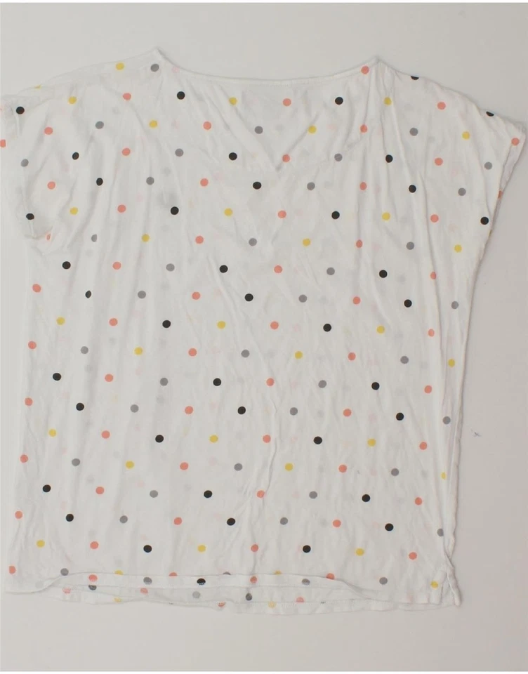FRED PERRY Womens T-Shirt Top UK 8 Small White Polka Dot DF73 - Image 2 of 3