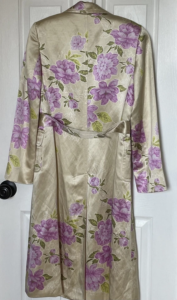 Abrigo Floral Dorado Mezcla Seda/Lino Banana Republic XS USADO EN EXCELENTE ESTADO Foto 2 de 4