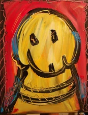 BIG DOG   Modern Abstract   Original Oil Painting  IMPRESSIONIST RET8T