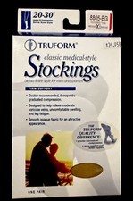 Truform 20-30 mmHg Below Knee Soft Top Compression Stockings Closed Toe Beige XL