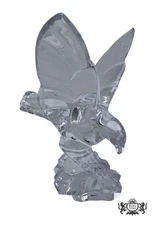 Vintage Tiffany/Val St Lambert Crystal Eagle Statue Signed De Sores - Belgium