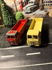 Vintage Dinky Toys Forward Control Lorrys, model 25r by Meccano Ltd Red & Cream