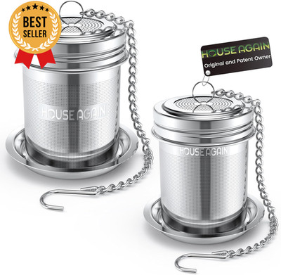 2PCS Tea Infusers Large Small Stainless Steel Extra Fine Mesh Strainers with Cha