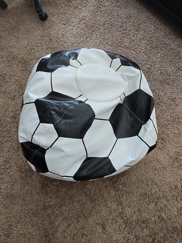 Kids soccer bean bag not filled all the way