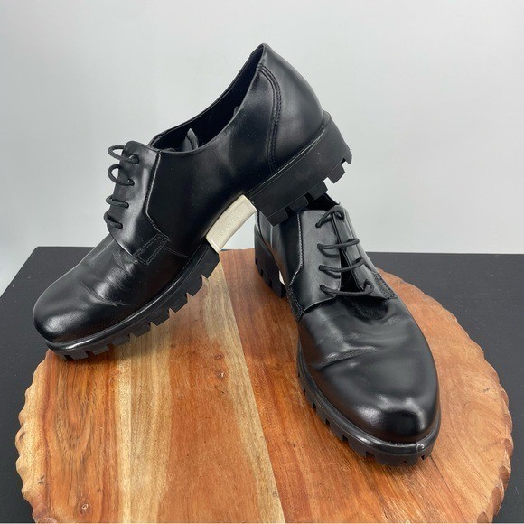 SAOLA Cravatta Ecco midtray Oxford profilo basso suola ad aletta pelle nera taglia 40 9 9 5