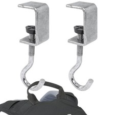 2 PCS Desk Mount Bag Holder Hook Clamp-On Backpack Hanger Portable Table