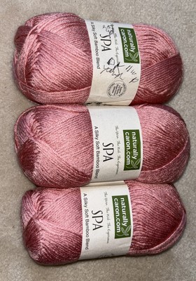 Naturally Caron Spa Bamboo Blend Yarn 3 Skeins Rose Bisque 3oz/251 yards Pink