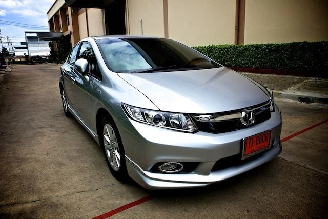 Cubierta de cuenco con mango de carbono negro de 4 puertas para Honda Civic FB sedán 2012 2013 2014 Foto 4 de 4