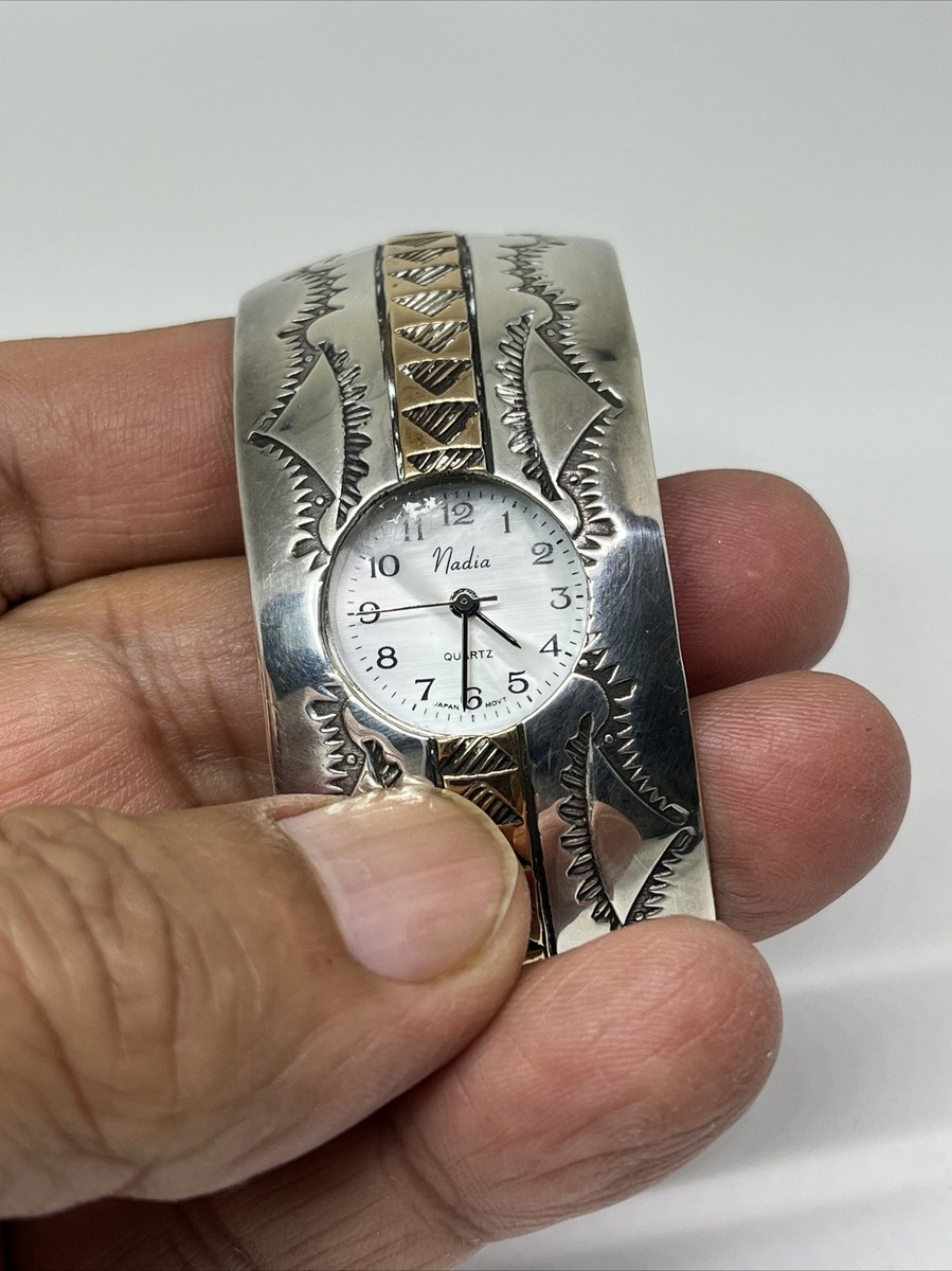 K&M BILL VINTAGE NAVAJO STERLING SILVER WATCH | eBay display picture 3