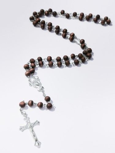 Rosemary beads necklace cross crucifix 