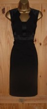Black satin pencil wiggle galaxy smart party evening cocktail dress size 22