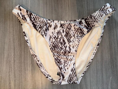 BCBGMAXAZRIA Snake Print Hi-Leg Full Coverage Bottoms Size 6 NWOT