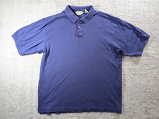 Eddie Bauer Men's Blue 100 Cotton Short Sleeve Collared Polo Shirt Size Large