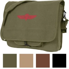 Israeli Military Paratrooper Emblem Heavyweight Canvas Shoulder Messenger Bag
