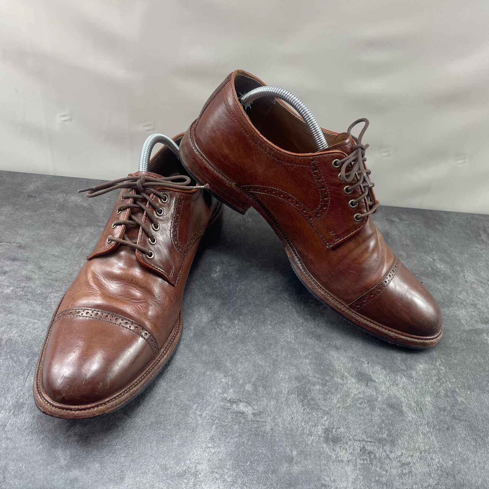 SAOLA Scarpe derby Trask Oxford uomo 11 M pelle marrone stringate punta cappuccio eleganti lavoro